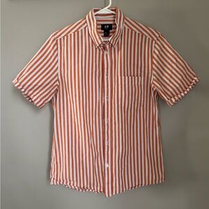 H&M Men's Shirt with Orange and White Stripes